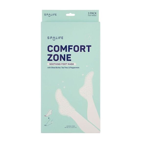 Foot Masks 3-Pack SpaLife Comfort Zone Soothing New Mom Gift Relaxing Feet NWT - Picture 11 of 11